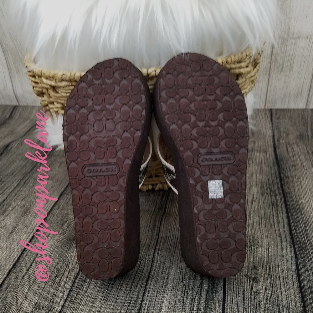 SOLD!! Coach Jolene Wedge Signature Sandals - Picture 4 of 6